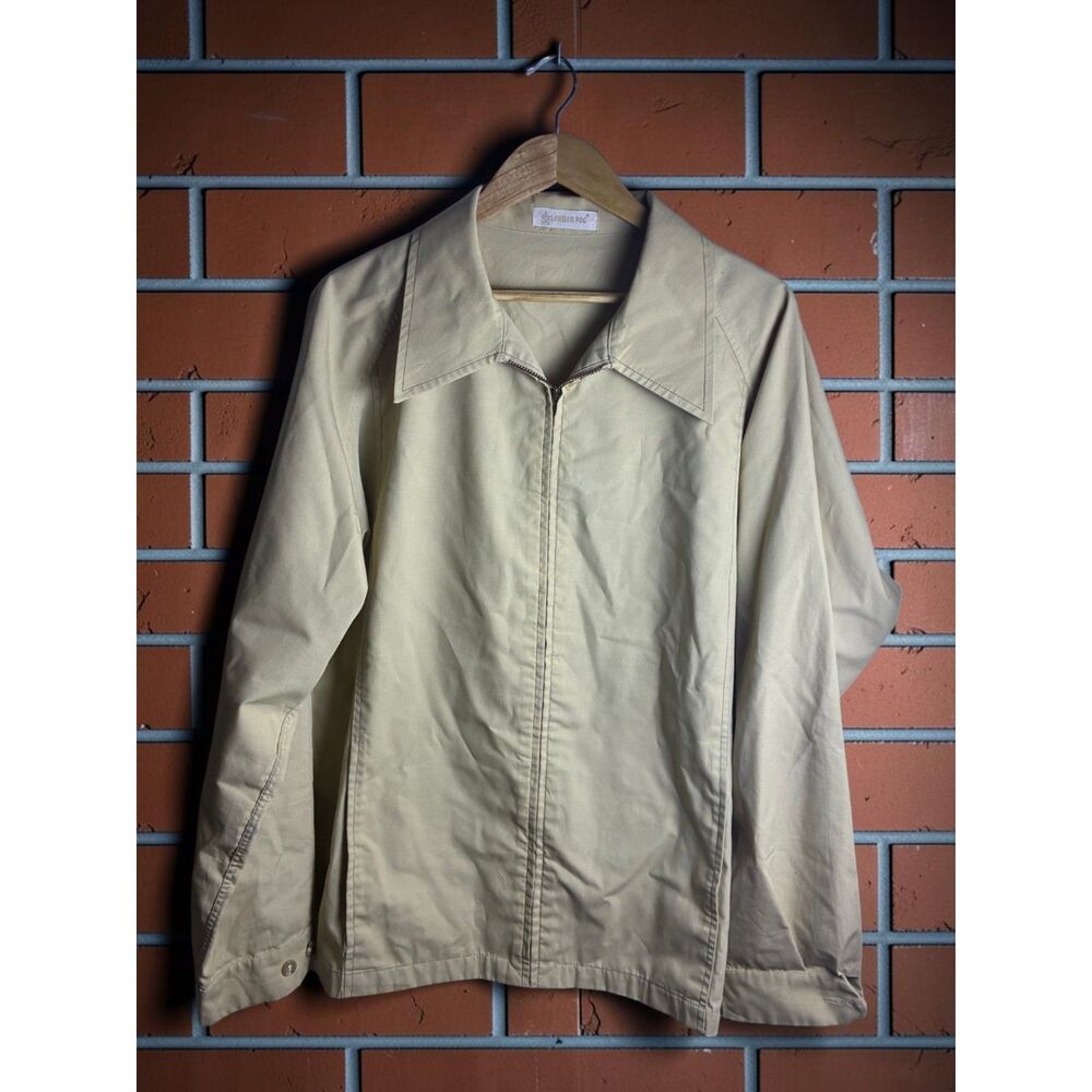 Vintage London Fog Beige Zip Jacket Lightweight Coat Men's XL Fit